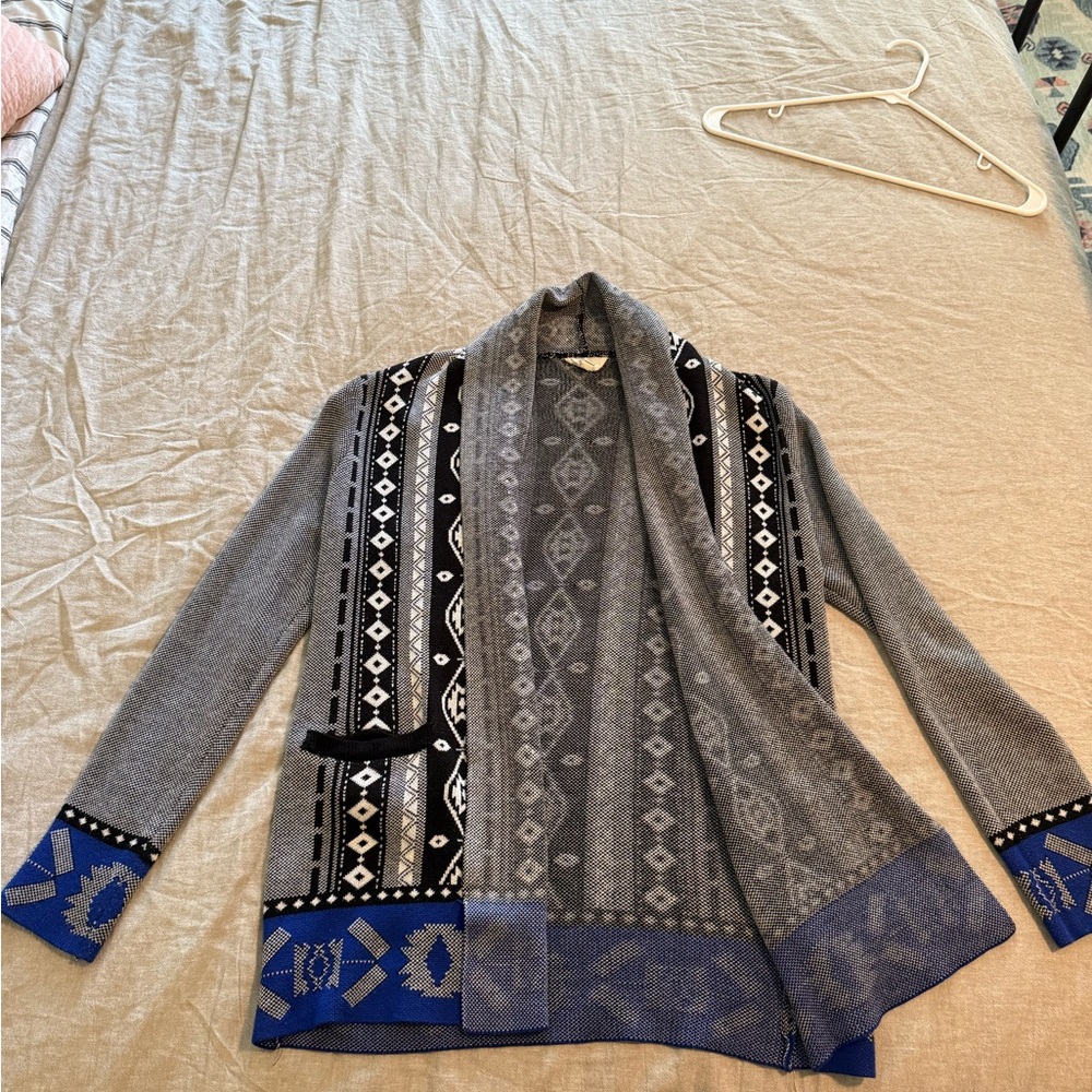 Everly Black and White Knit Cardigan